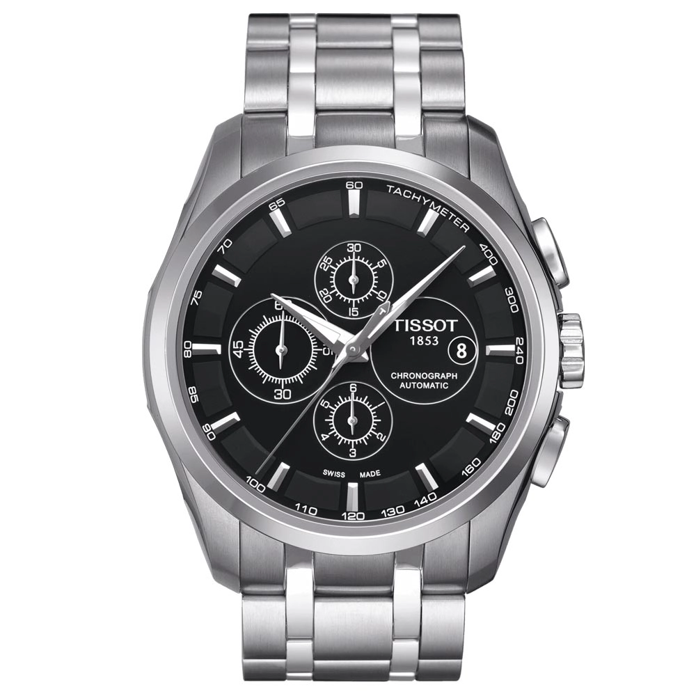 Tissot Couturier 43mm Black Dial Automatic Chronograph Gents Watch T0356271105100