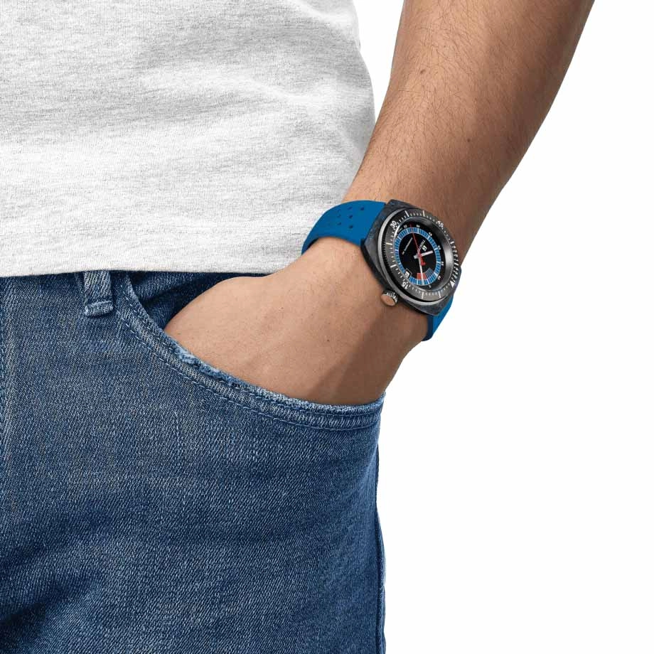 Tissot Sideral Blue 41mm Steel & Forged Carbon Automatic Watch T1454079705701