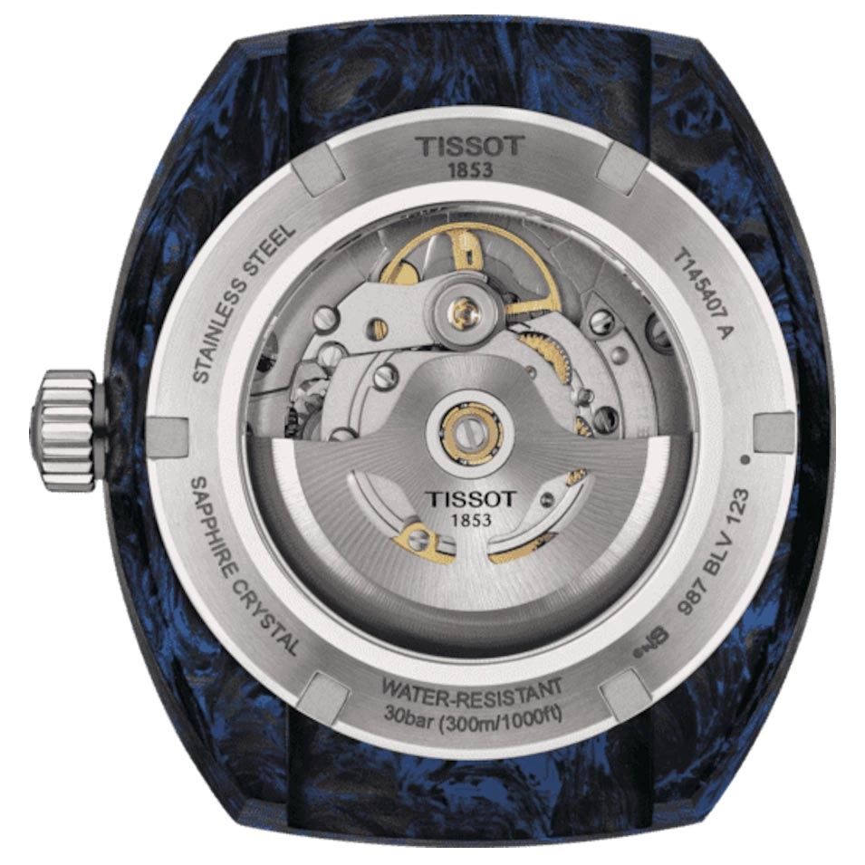 Tissot Sideral Blue 41mm Steel & Forged Carbon Automatic Watch T1454079705701