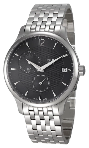 Tissot T-Classic Tradition Stainless Steel GMT Anthracite Dial Date Quartz Mens Watch T0636391106700