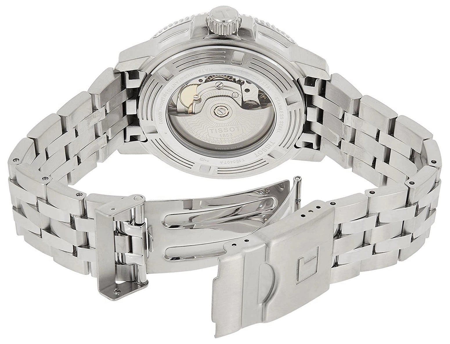 Tissot T-Sport Seastar 1000 Automatic Powermatic 80 Stainless Steel Black Dial Date Divers Mens Watch T120.407.11.051.00