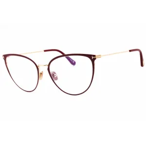 Tom Ford Women's Eyeglasses - Shiny Red Metal Cat Eye Full Rim Frame | FT5840-B 066