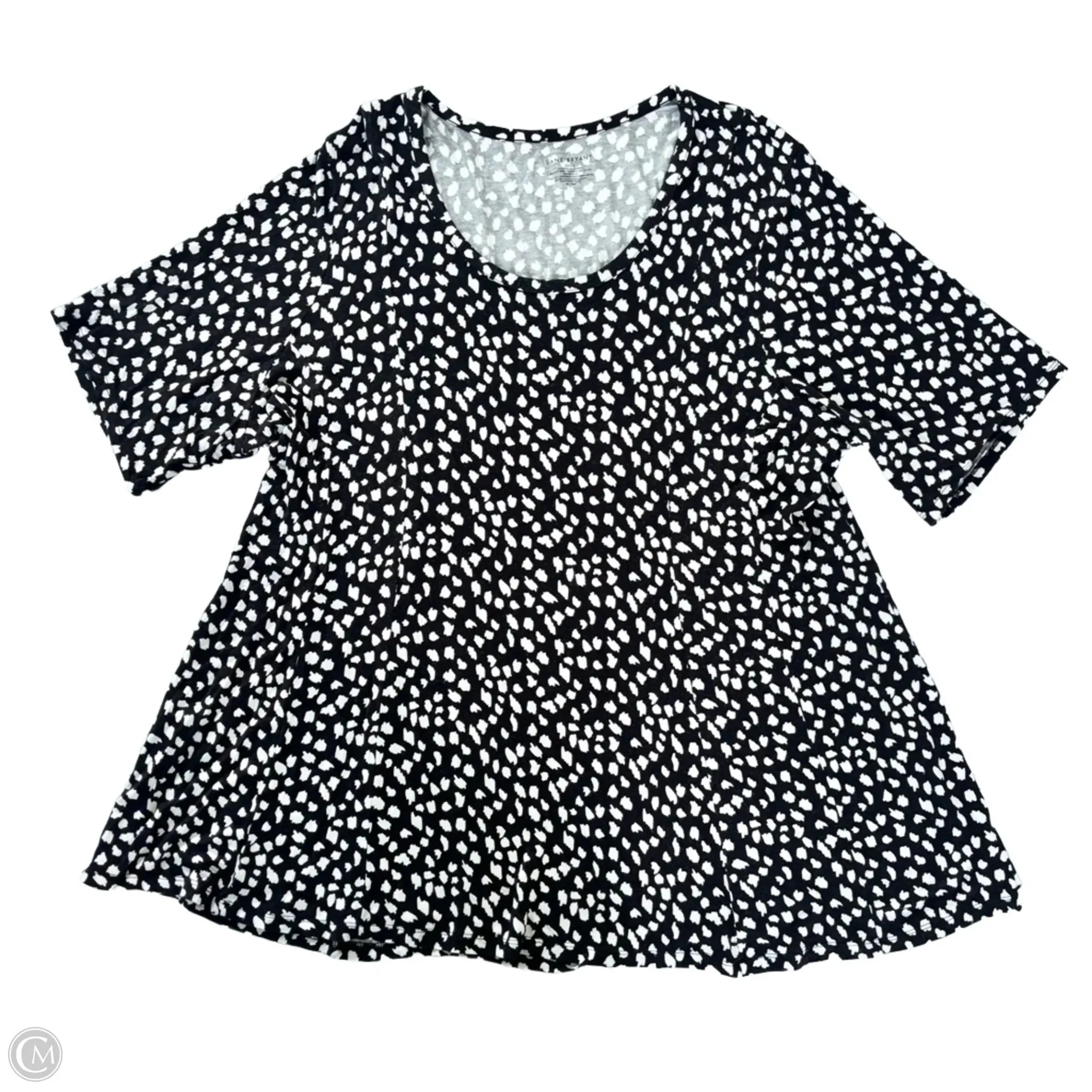 Top Short Sleeve By Lane Bryant In Black & White, Size: 3x