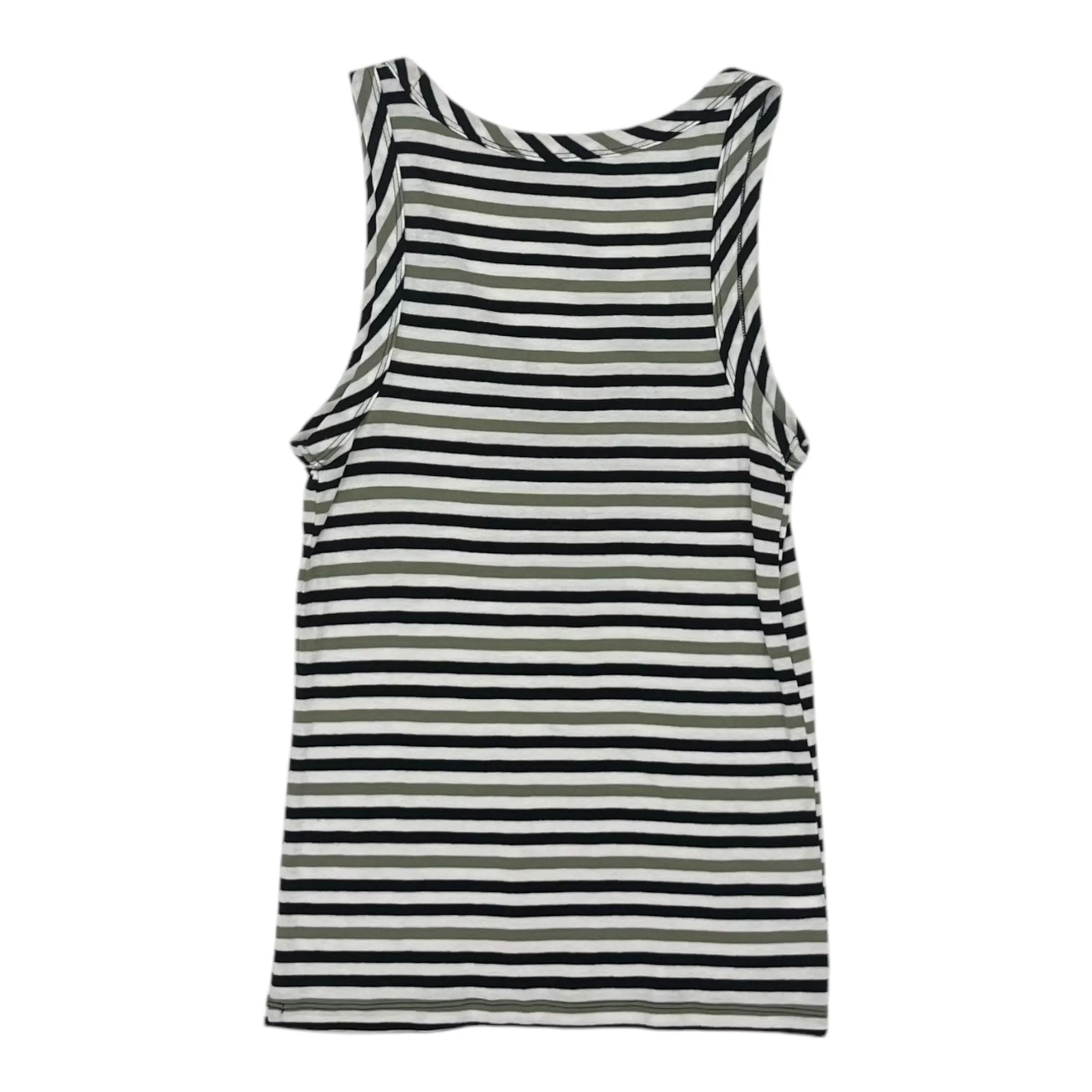 Top Sleeveless By Loft In Green & White, Size:Xs