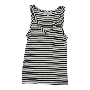 Top Sleeveless By Loft In Green & White, Size:Xs