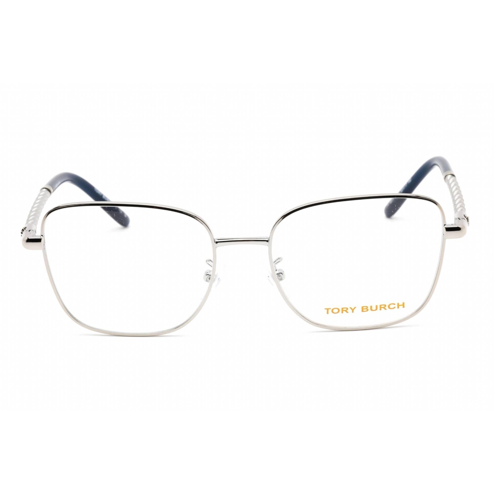 Tory Burch Women's Eyeglasses - Shiny Silver Metal Square Shape Frame | 0TY1077 3161