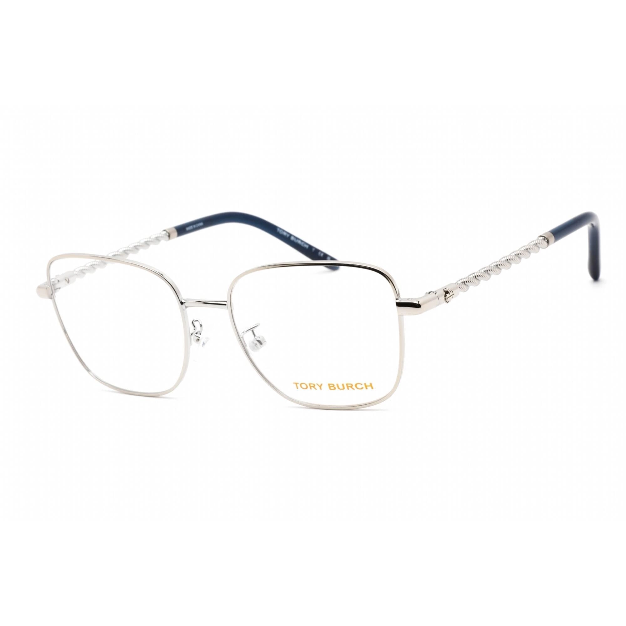 Tory Burch Women's Eyeglasses - Shiny Silver Metal Square Shape Frame | 0TY1077 3161