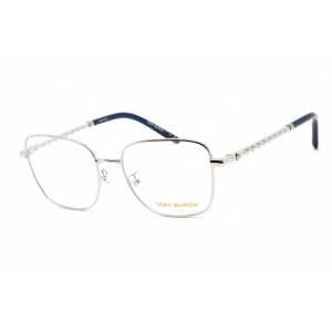 Tory Burch Women's Eyeglasses - Shiny Silver Metal Square Shape Frame | 0TY1077 3161