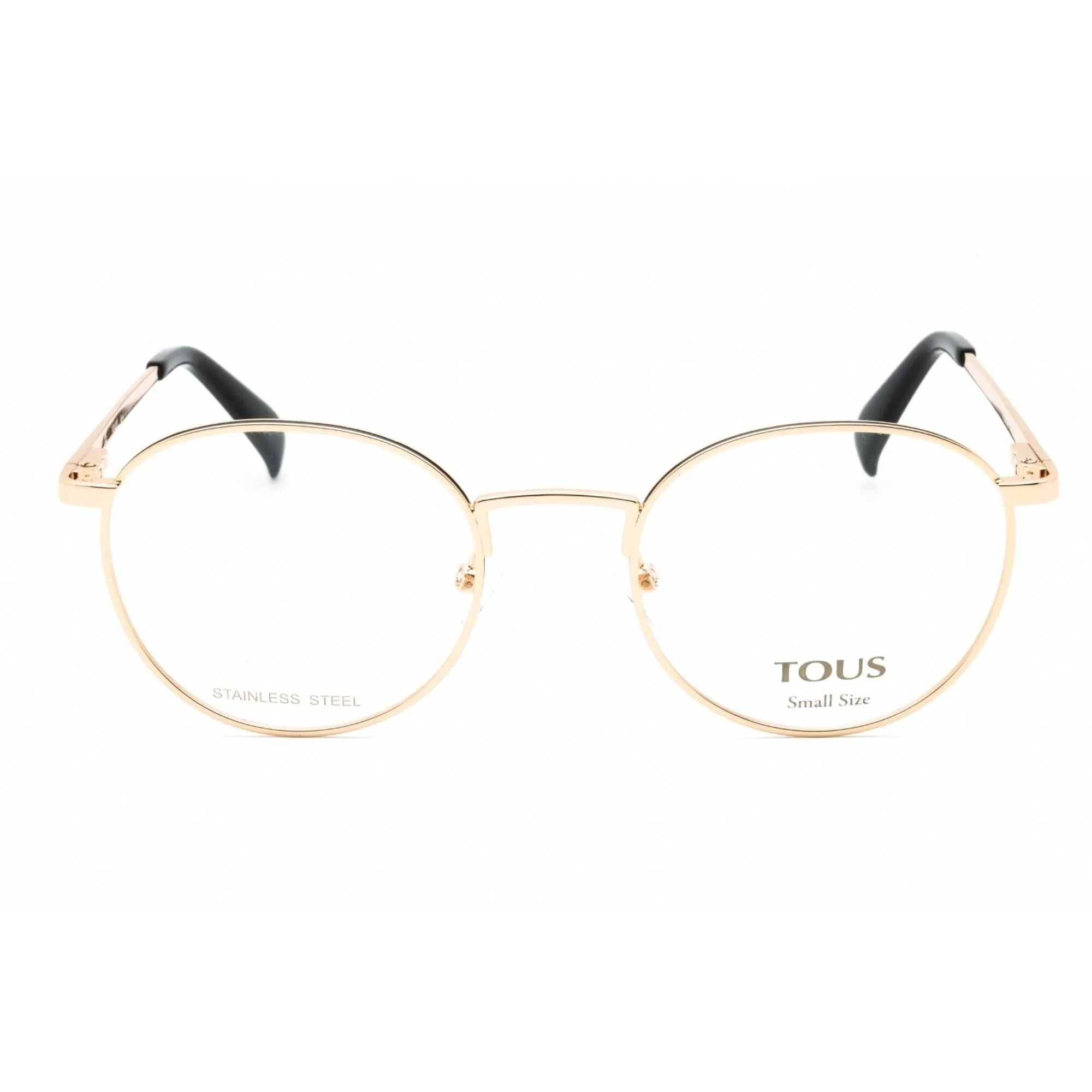 Tous Women's Eyeglasses - Shiny Rose Gold Metal Round Full Rim Frame | VTO443L 0301