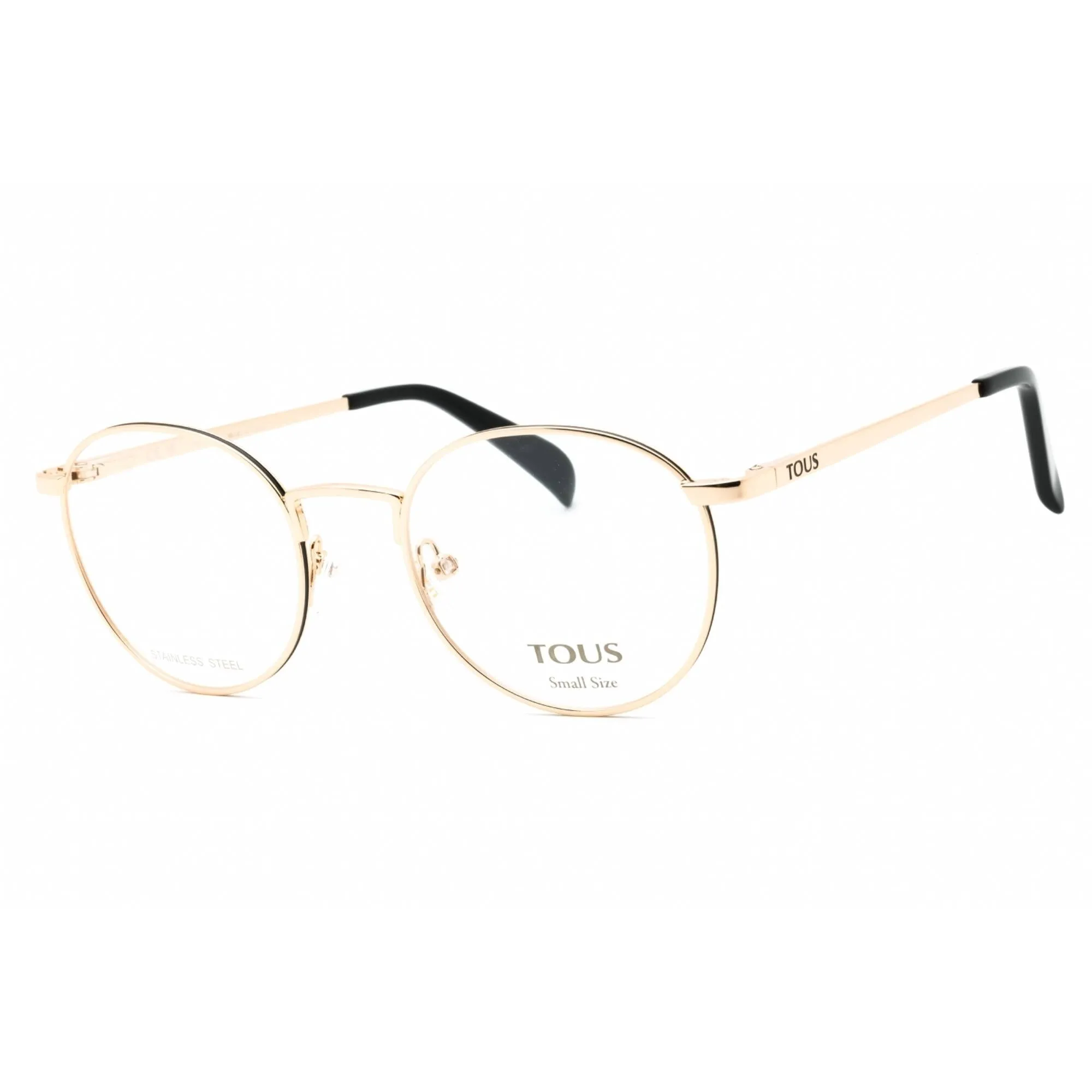 Tous Women's Eyeglasses - Shiny Rose Gold Metal Round Full Rim Frame | VTO443L 0301
