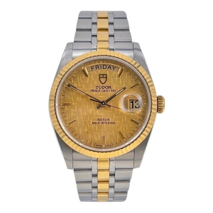 TUDOR Prince Date Day 76213 Champagne Dial Men's Two Tone Automatic Watch