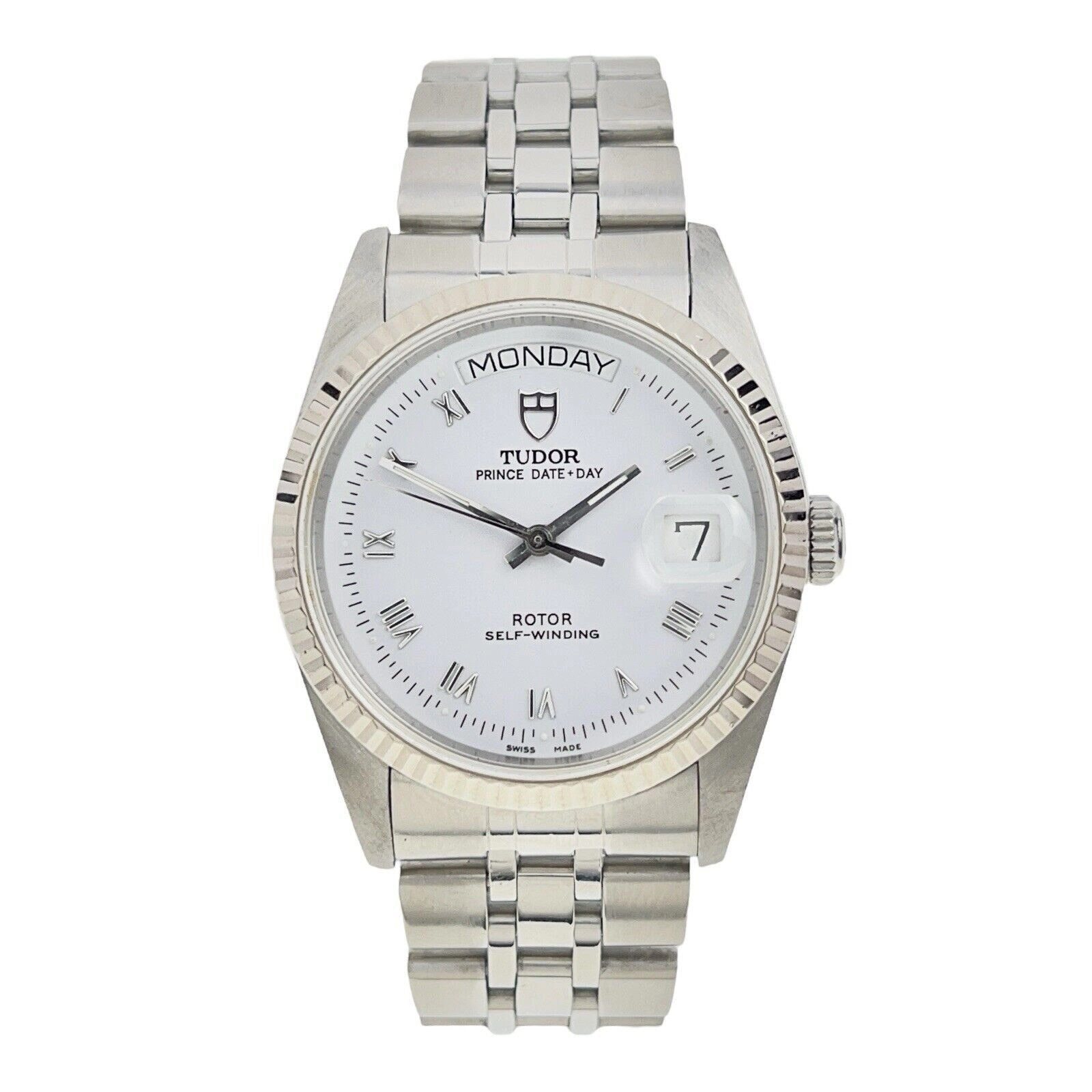 Tudor Prince Date Day Stainless Steel White 36mm Automatic Men’s Watch 76214