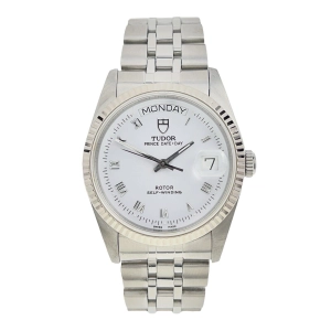 Tudor Prince Date Day Stainless Steel White 36mm Automatic Men’s Watch 76214