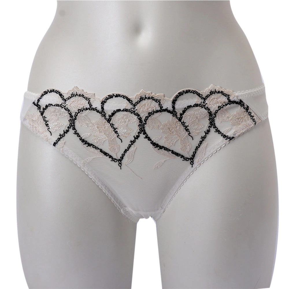 Twinset Floral Tulle G-String With Heart Pattern
