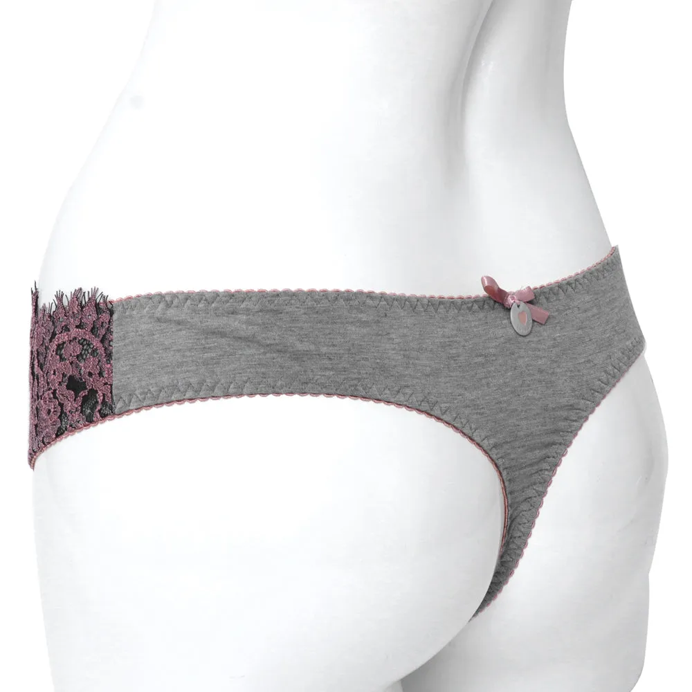 Twinset Thong Panty Grey/Old Rose Large
