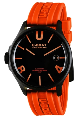 U-Boat Darkmoon Black PVD Black Dial Orange Silicon Strap Quartz Mens Watch 9538