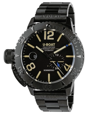 U-Boat Sommerso Automatic Black DLC Steel Black Dial Date Divers Mens Watch 9015/MT