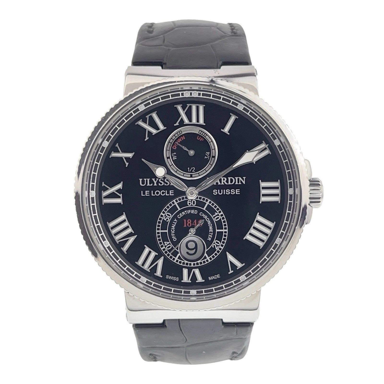 Ulysse Nardin Marine Stainless Steel Black Dial 43mm Automatic Mens Watch 263-67