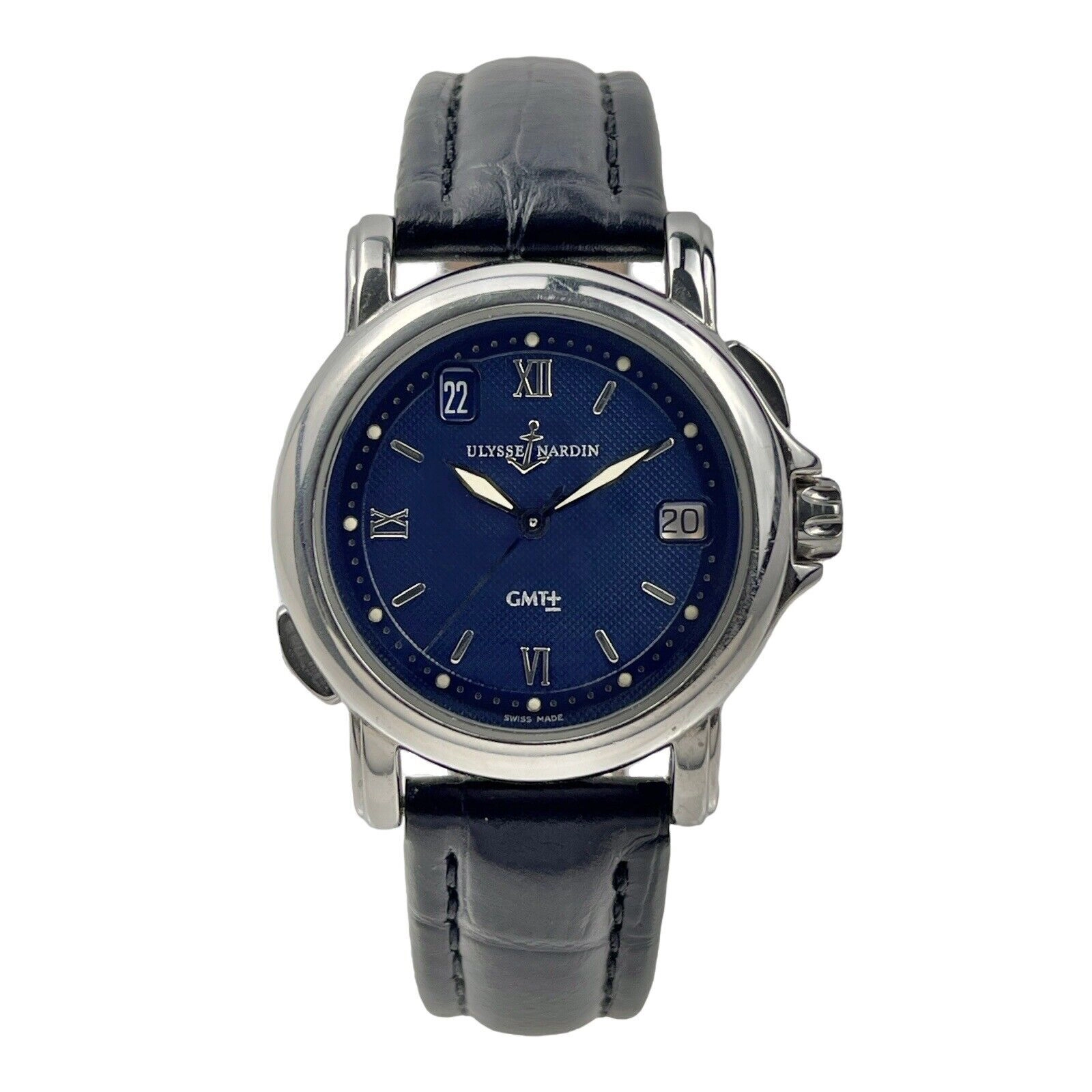 Ulysse Nardin San Marco 203-22 GMT Navy Dial Automatic Men's Watch 37 MM
