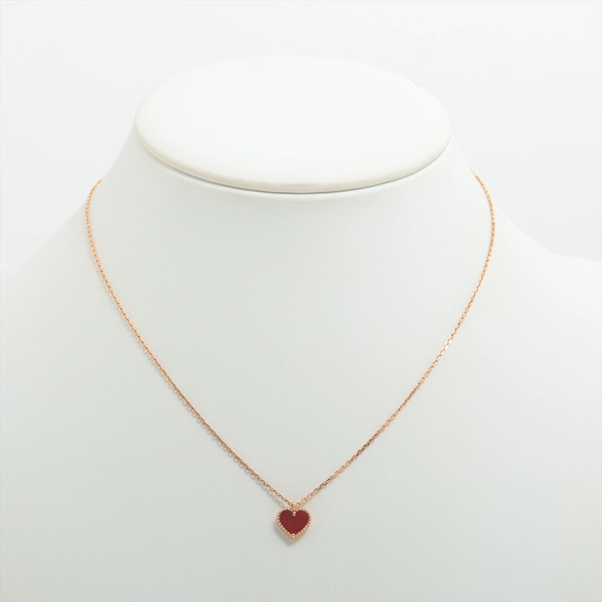 Van Cleef & Arpels Sweet Alhambra Hearts Carnelian Necklace