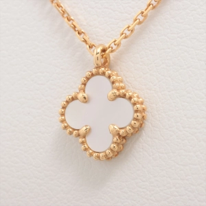 Van Cleef & Arpels Sweet Alhambra White Mother of Pearl MOP Necklace