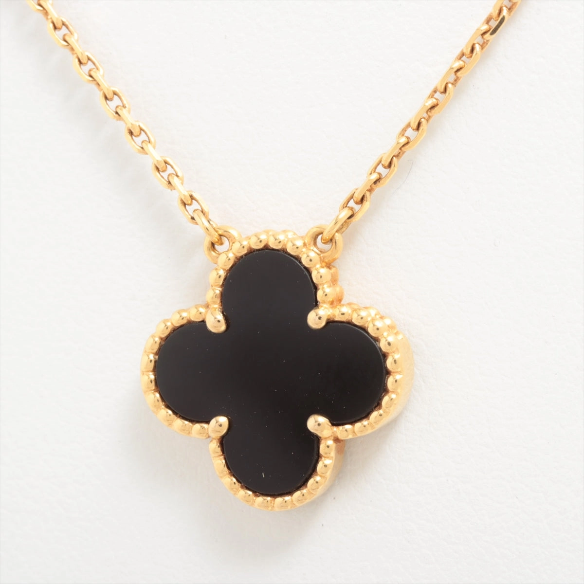 Van Cleef & Arpels Vintage Alhambra Onyx Necklace