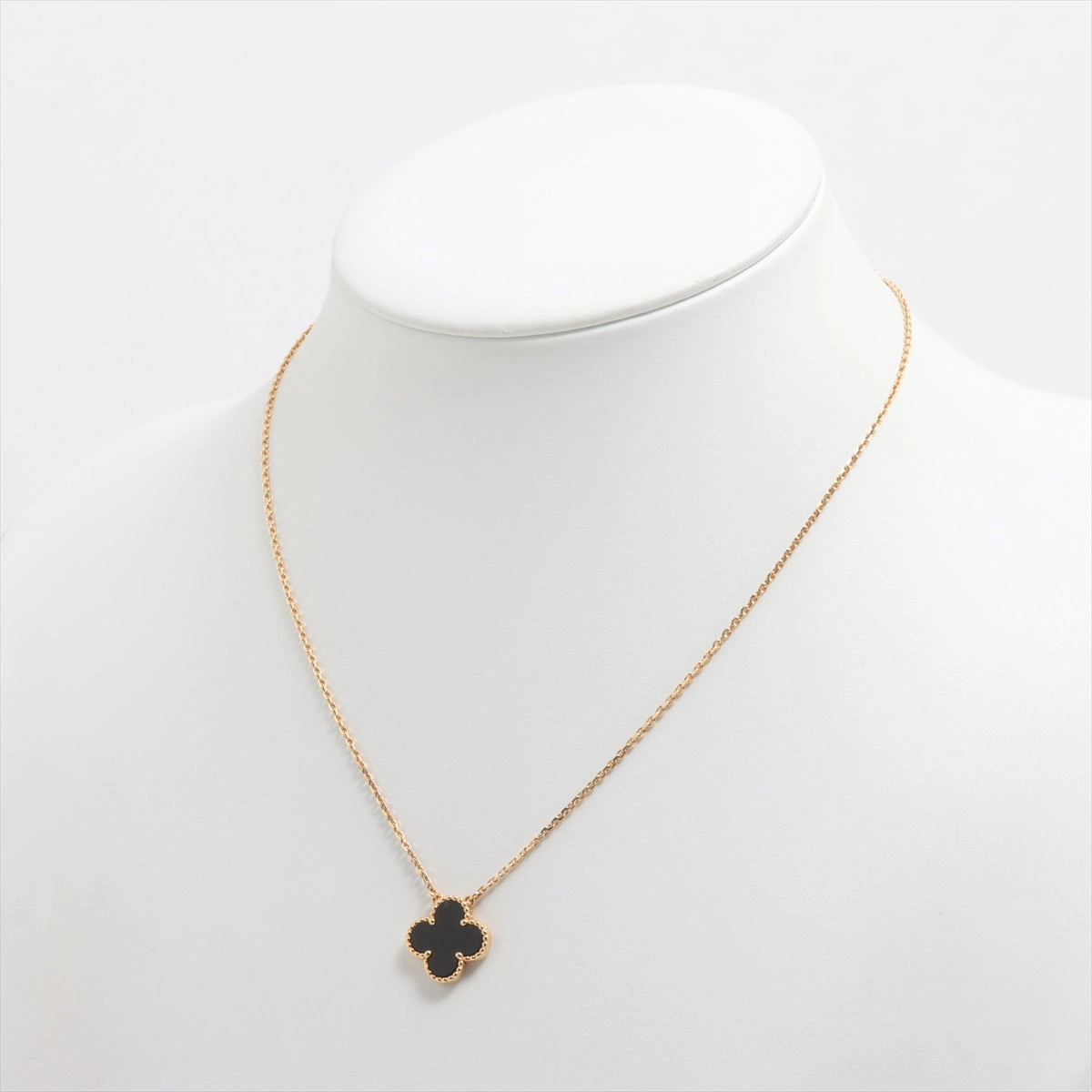 Van Cleef & Arpels Vintage Alhambra Onyx Necklace