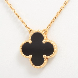 Van Cleef & Arpels Vintage Alhambra Onyx Necklace