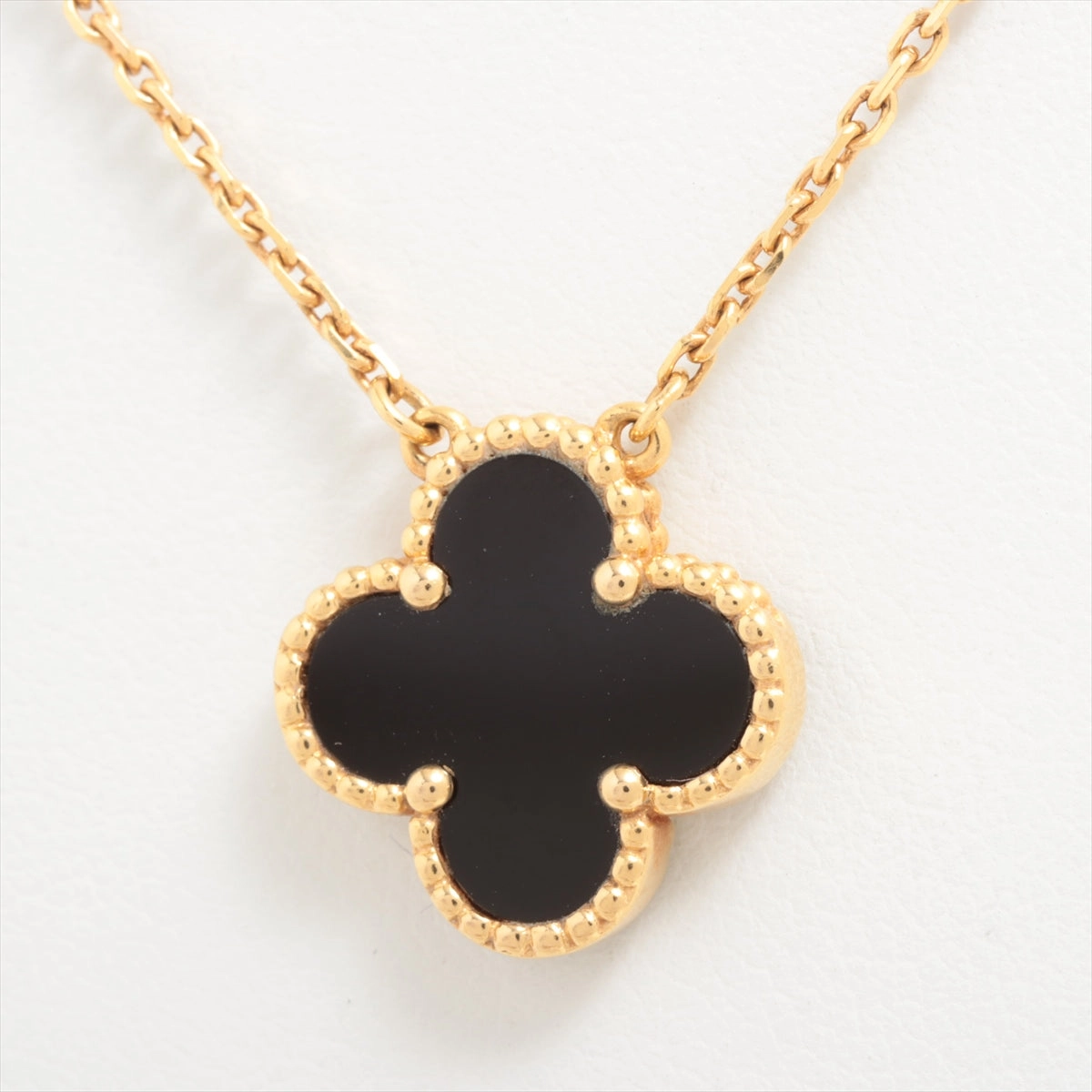 Van Cleef & Arpels Vintage Alhambra Onyx Necklace