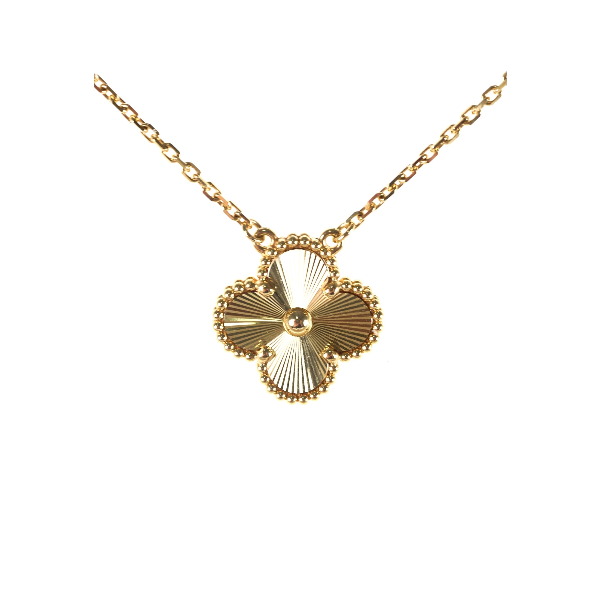 Van Cleef & Arpels Vintage Guilloche Yellow Gold Pendant Necklace