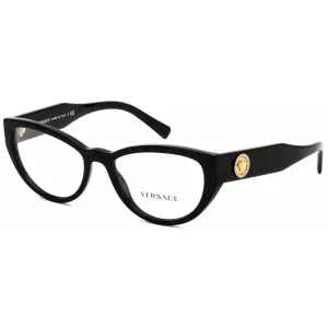 Versace Women's Eyeglasses - Clear Lens Cat Eye Black Plastic Frame | VE3280B GB1