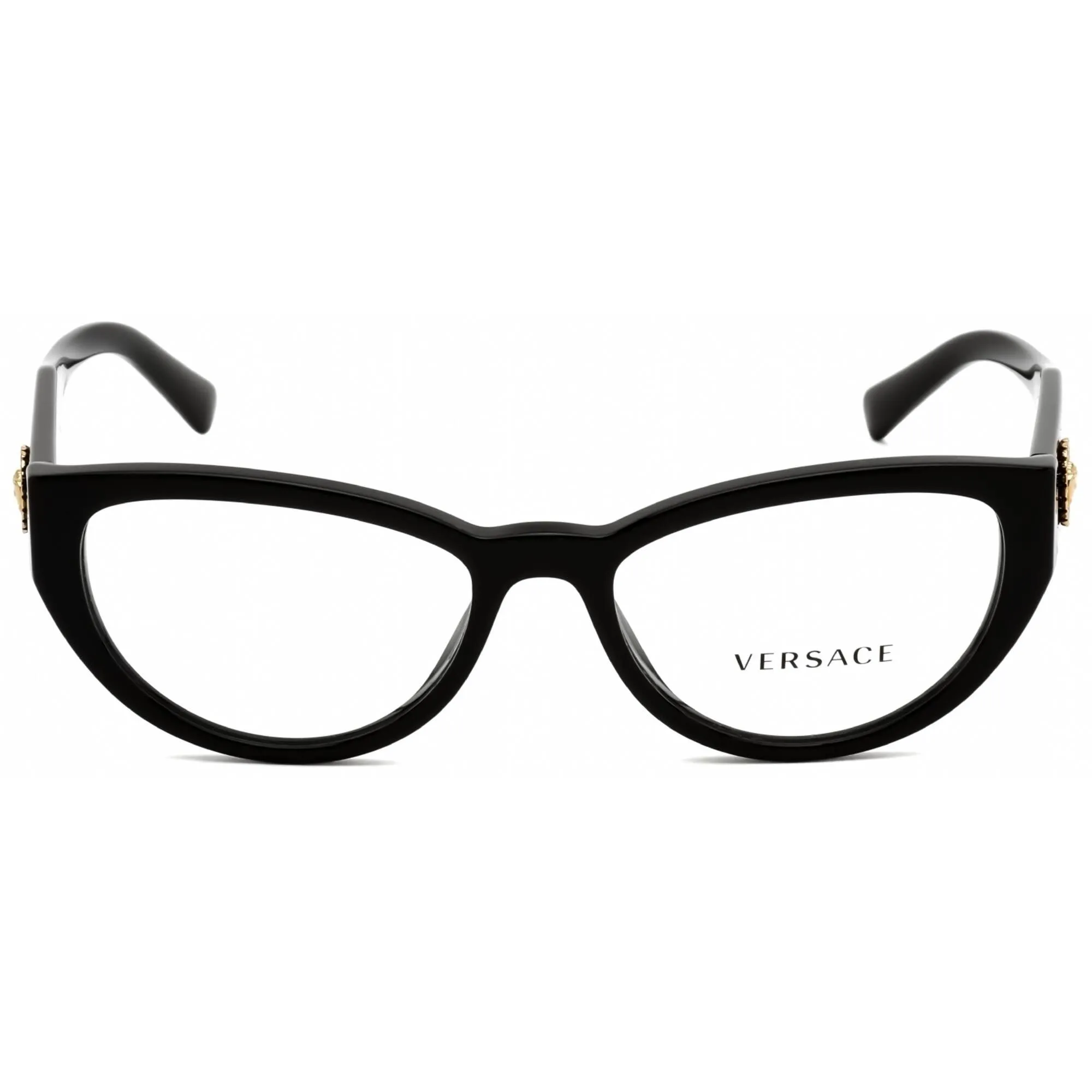 Versace Women's Eyeglasses - Clear Lens Cat Eye Black Plastic Frame | VE3280B GB1