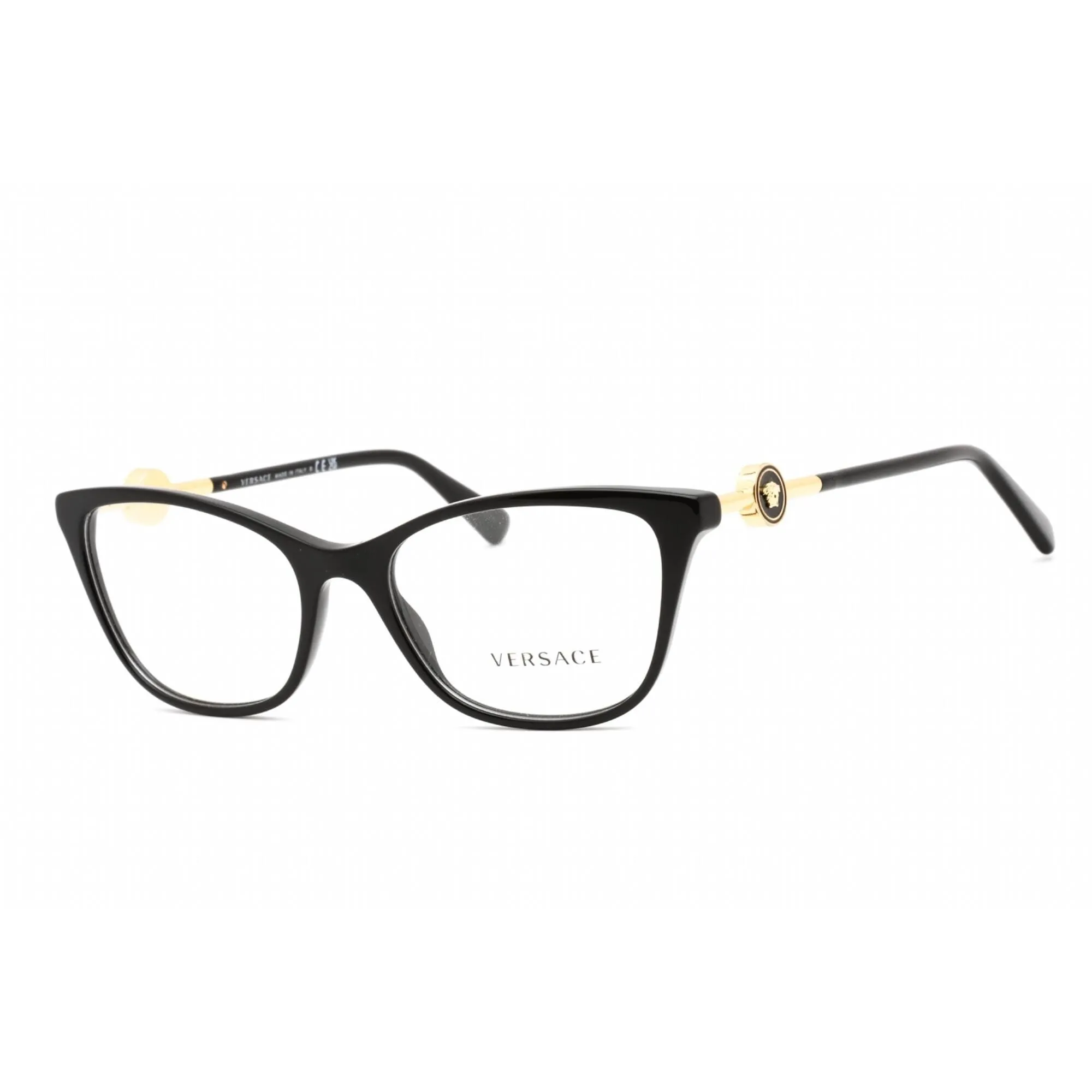 Versace Women's Eyeglasses - Clear Lens Cat Eye Shape Black Acetate Frame | VE3293 GB1