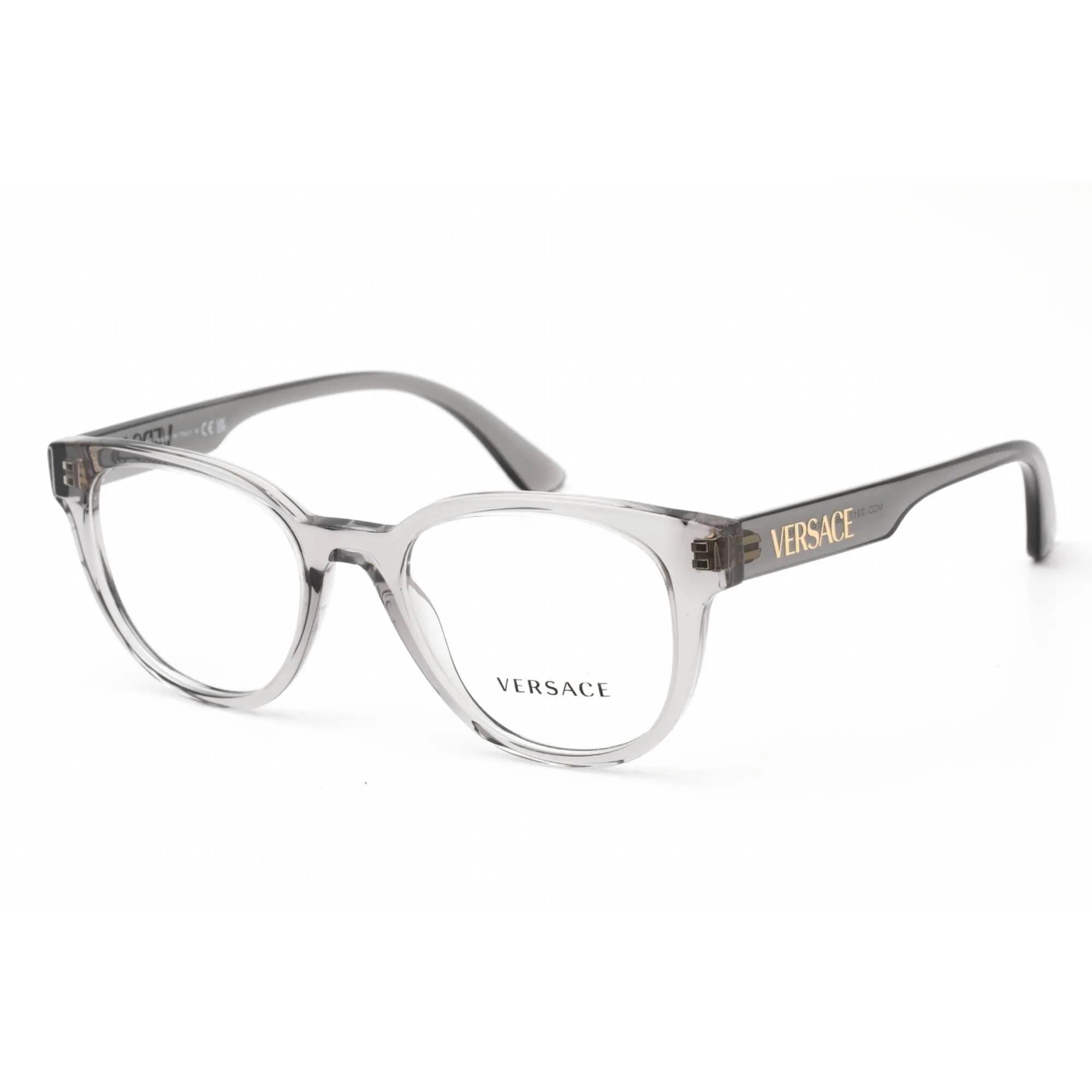 Versace Women's Eyeglasses - Clear Lens Grey Plastic Round Shape Frame | 0VE3317 593