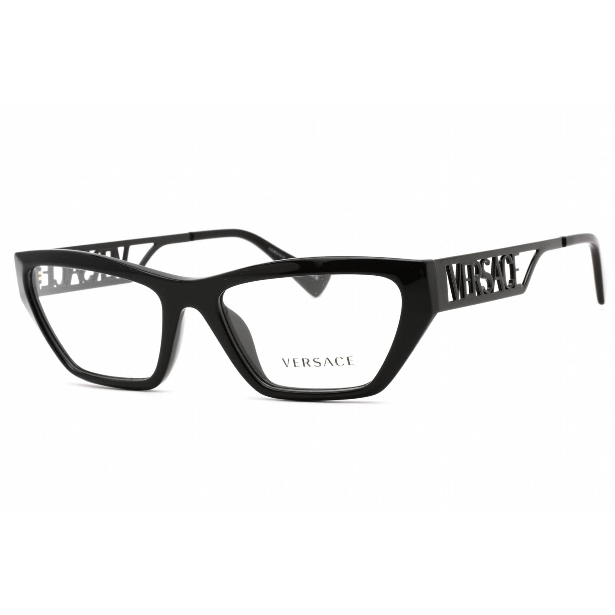 Versace Women's Eyeglasses - Full Rim Black Plastic/Metal Cat Eye | 0VE3327U 5232