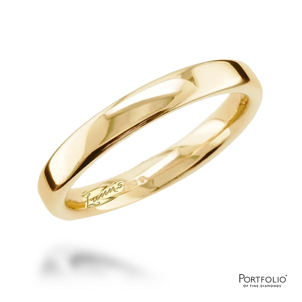 Yellow Gold 3mm Light Court Wedding Ring